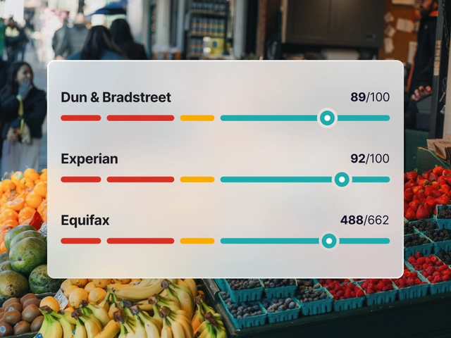 credit scores over farmers market photograph